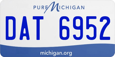 MI license plate DAT6952