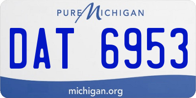 MI license plate DAT6953