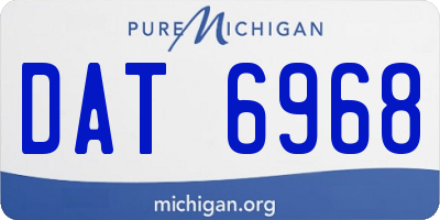 MI license plate DAT6968