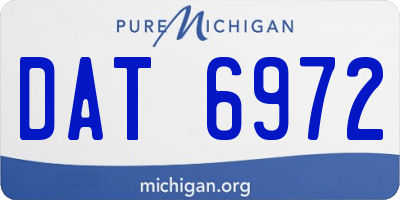 MI license plate DAT6972