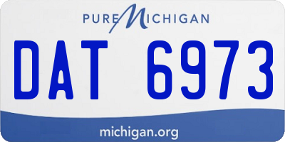 MI license plate DAT6973