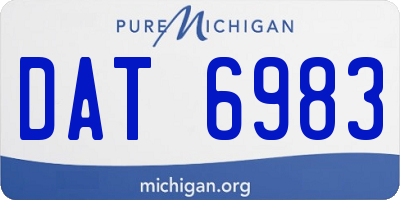 MI license plate DAT6983