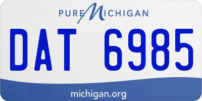 MI license plate DAT6985