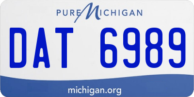 MI license plate DAT6989