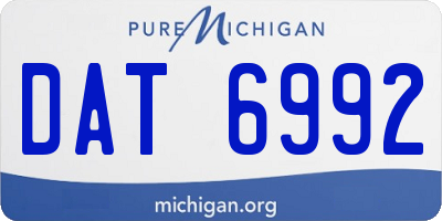 MI license plate DAT6992