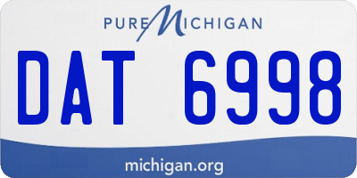 MI license plate DAT6998