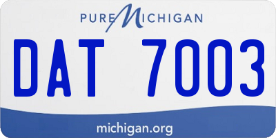 MI license plate DAT7003