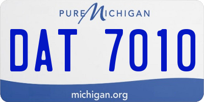 MI license plate DAT7010