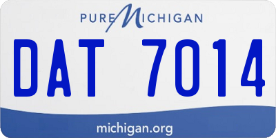 MI license plate DAT7014