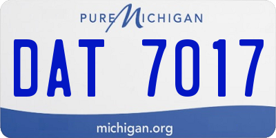 MI license plate DAT7017