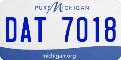 MI license plate DAT7018