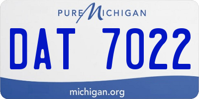 MI license plate DAT7022