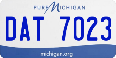 MI license plate DAT7023