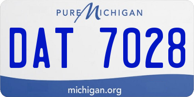 MI license plate DAT7028