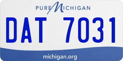 MI license plate DAT7031