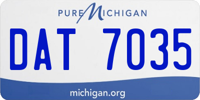 MI license plate DAT7035