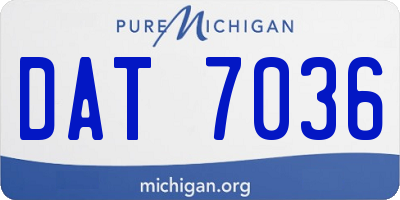 MI license plate DAT7036