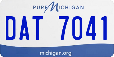 MI license plate DAT7041