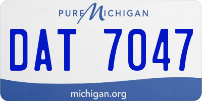 MI license plate DAT7047