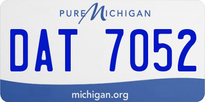 MI license plate DAT7052