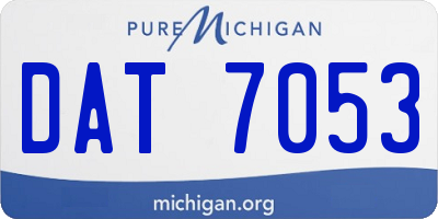 MI license plate DAT7053