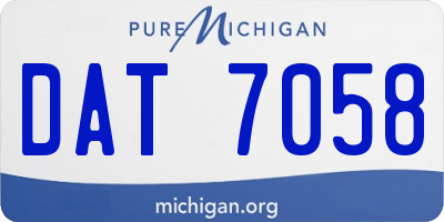 MI license plate DAT7058
