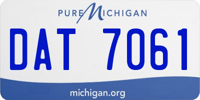 MI license plate DAT7061
