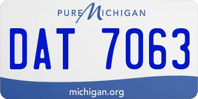 MI license plate DAT7063