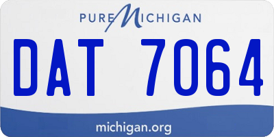 MI license plate DAT7064