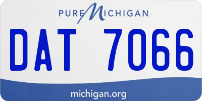 MI license plate DAT7066
