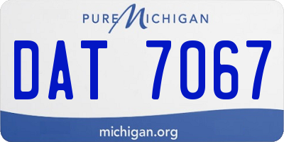 MI license plate DAT7067