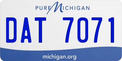 MI license plate DAT7071