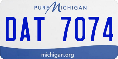 MI license plate DAT7074
