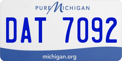 MI license plate DAT7092