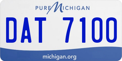MI license plate DAT7100