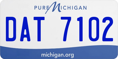 MI license plate DAT7102