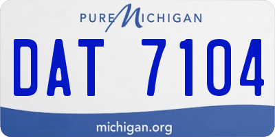 MI license plate DAT7104