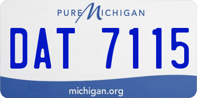 MI license plate DAT7115