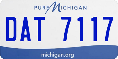 MI license plate DAT7117