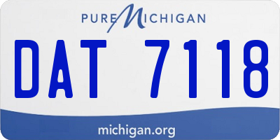 MI license plate DAT7118