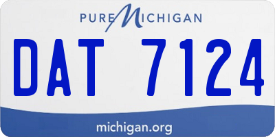 MI license plate DAT7124