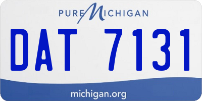 MI license plate DAT7131
