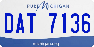 MI license plate DAT7136