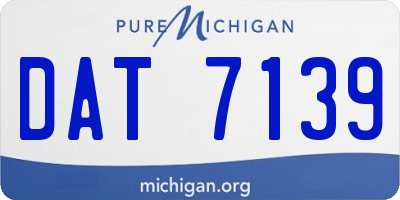 MI license plate DAT7139