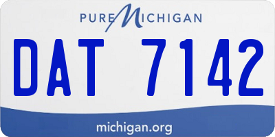 MI license plate DAT7142