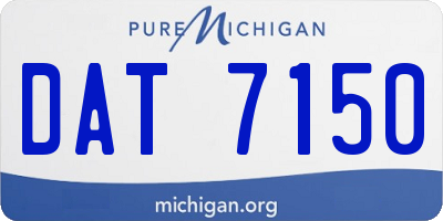 MI license plate DAT7150