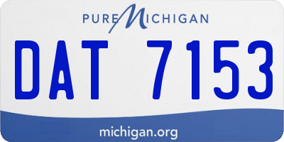 MI license plate DAT7153