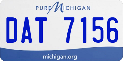 MI license plate DAT7156