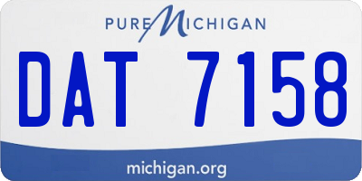 MI license plate DAT7158