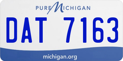 MI license plate DAT7163